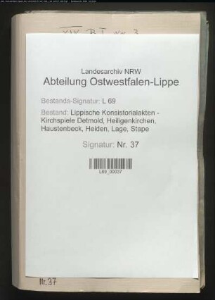 1. Pfarre (Superintendentur): Persönliche Angelegenheiten des Superintendenten
