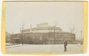 Dresden-Altstadt. Interims-Theater (sogenannte "Bretterbude", Ersatz-Spielstätte für das abgebrannte Königliches Hoftheater Dresden) am Zwingerwall