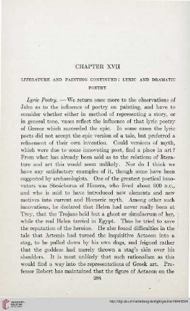Chapter XVII: Literature and painting continued: Lyric and dramatic poetry