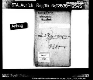 Die Trennung der Ämter eines Rechnungsführers und eines Vorstehers bei der Synagogengemeinde Aurich