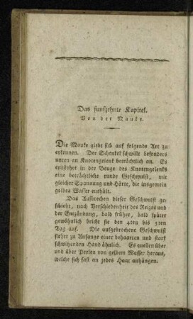 Das funfzehnte Kapitel. Von der Mauke.