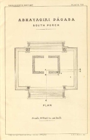 Plate VIII. Abhayagiri Dágaba. South porch. Plan.