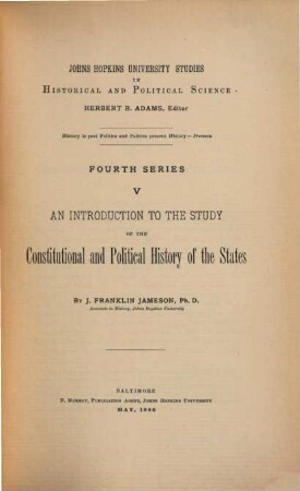 An introduction to the study of the constitutional and political history of the states
