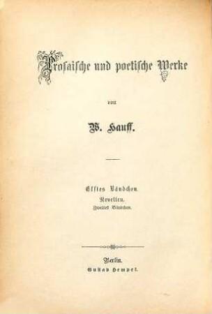 Prosaische und poetische Werke, 11. Novellen, 2