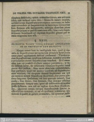 §. XXIII. Principia Tamen Iuris Romani Applicatione In Universum Non Destitui