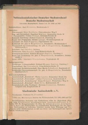 Nationalsozialistischer Deutscher Studentenbund Deutsche Studentenschaft