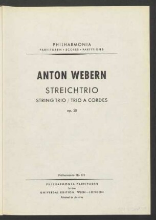 Streichtrio : op. 20