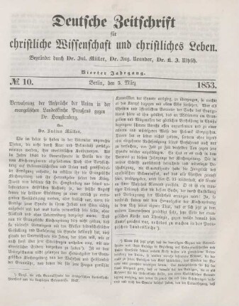 75-82 Verwahrung der Ansprüche der Union in der evangelischen Landeskirche Preußens gegen Dr. Hengstenberg
