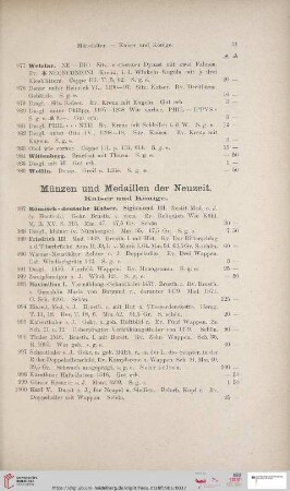 Münzen und Medaillen der Neuzeit (Nr. 987 - 6370)