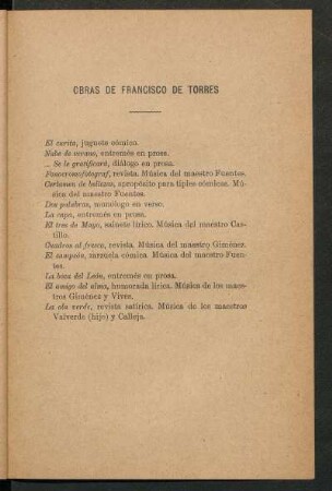 Obras de Francisco de Torres