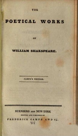 [Dramatical works], 7. The poetical Works of William Shakspeare