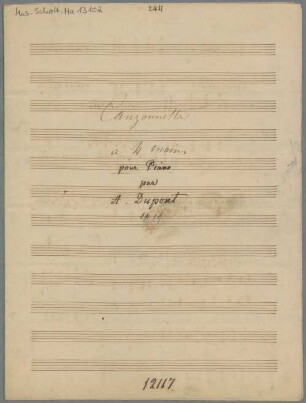Canzonettas; g; pf 4hands; op. 19 - BSB Mus.Schott.Ha 13102