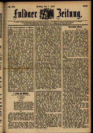 Ausgabe vom Freitag, den 07. Juni 1889.