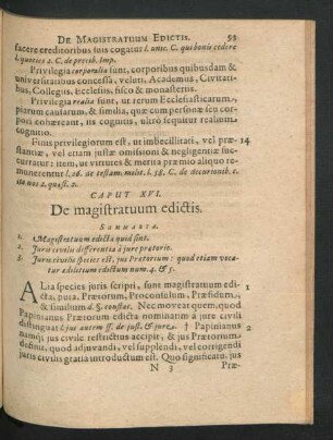 Caput XVI. De magistratuum edictis.