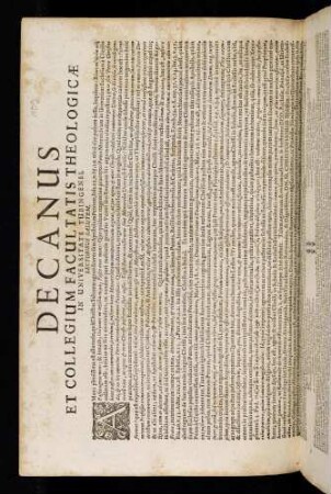 Decanus Et Collegium Facultatis Theologicae In Universitate Tubingensi, Lectoribus Salutem