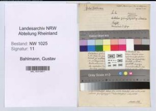 Entnazifizierung Gustav Bahlmann , geb. 09.02.1887 (Angestellter)