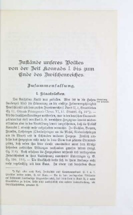 I. Staatsleben