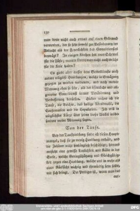 Von der Taufe.