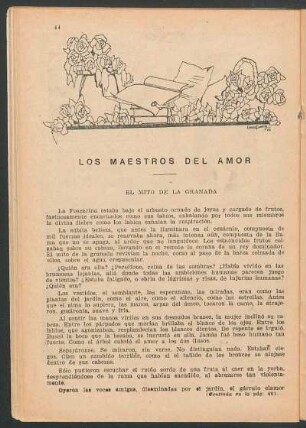 Los maestros del amor : El mito de la granada