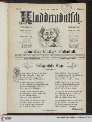 Hefte 1-5, Januar 1887