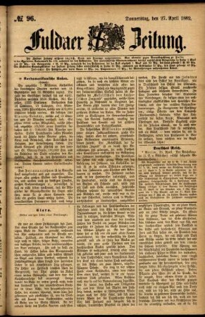 Ausgabe vom Donnerstag, den 27. April 1882.