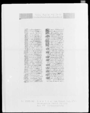 Breviarium Petri Mileti — Litaneiseite, Folio 77recto