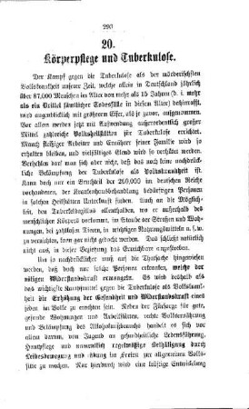 Körperpflege und Tuberkulose