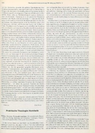 849-851 [Rezension] Möller, Christian, Seelsorglich predigen