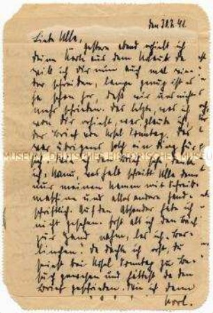 Feldpostbrief eines Unterscharführer der SS an seine Schwester von der Ostfront u.a. über eine Verwundung - Personenkonvolut