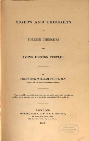 Sights and thoughts in foreign churches and among foreign peoples