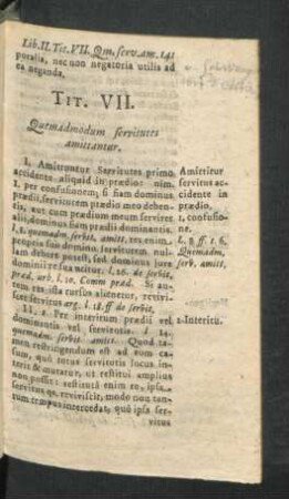 Tit. VII. Quemadmodum servitutes amittantur