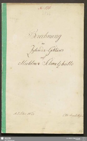 Berechnung des Zylinder-Gebläses auf Muldner Schmelzhütte - 18.7539 4.