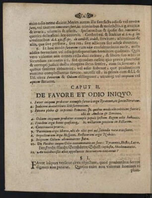 Caput II. De Favore Et Odio Iniquo.