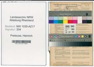 Entnazifizierung Heinrich Preiwuss , geb. 03.06.1914 (Kaufmaennischer Angestellter)