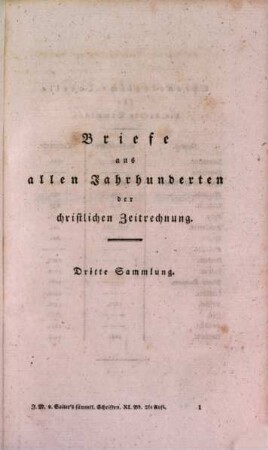 Johann Michael Sailer's sämmtliche Werke, 11. Theologische Schriften: Briefe aus allen Jahrhunderten der christlichen Zeitrechnung : 3. und 4. Sammlung