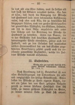 12. Klosterleben.
