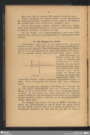 15. Die Beugung des Lichtes