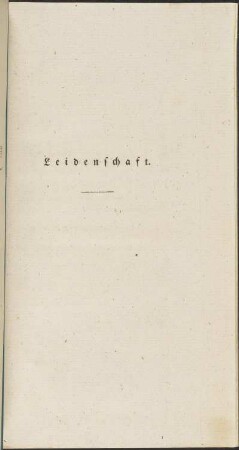 Leidenschaft.