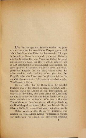 Ueber den heutigen Stand der Behandlung komplicirter Schädelfracturen