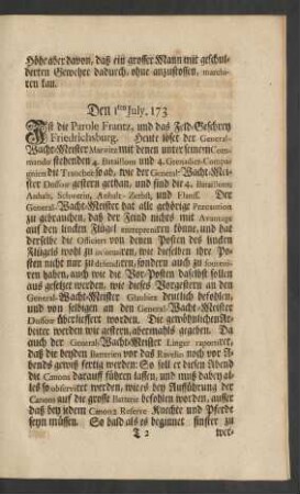 Den 1ten July 173