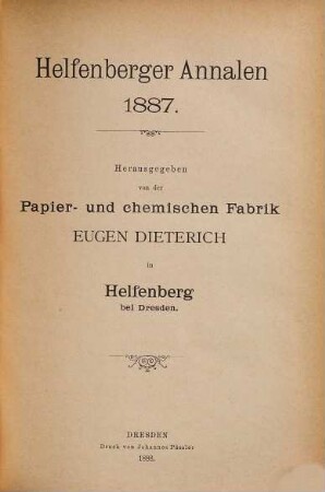 Helfenberger Annalen. 1887