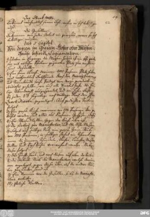 das 5 Capitel. Von denen im Grauen Closter oder Waysen-Hause befindl. Logiamentern.