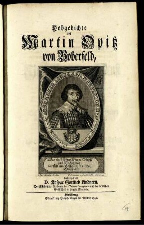 Lobgedichte auf Martin Opitz von Boberfeld
