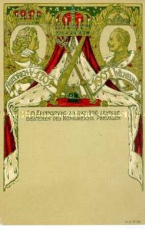 Postkarte zum 200jährigen Bestehen des Königreichs Preußen