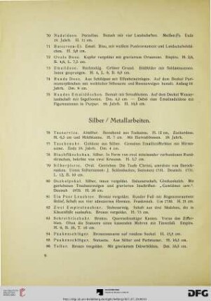 Silber / Metallarbeiten (Nr. 76-91)