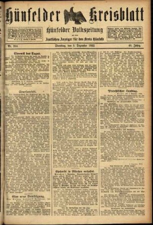 Ausgabe vom Dienstag, den 05. Dezember 1922.