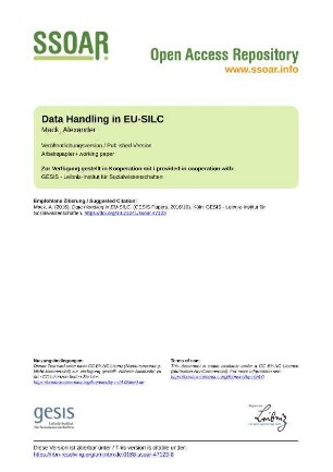 Data Handling in EU-SILC