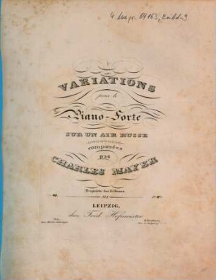 Variations pour le piano-forte sur un air russe : op. 40
