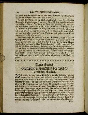 Achtes Capitel. Practische Abhandlung der vorhergehenden Capitel