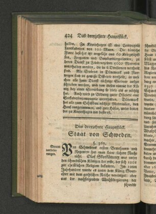 Das dreyzehnte Hauptstück. Staat von Schweden.